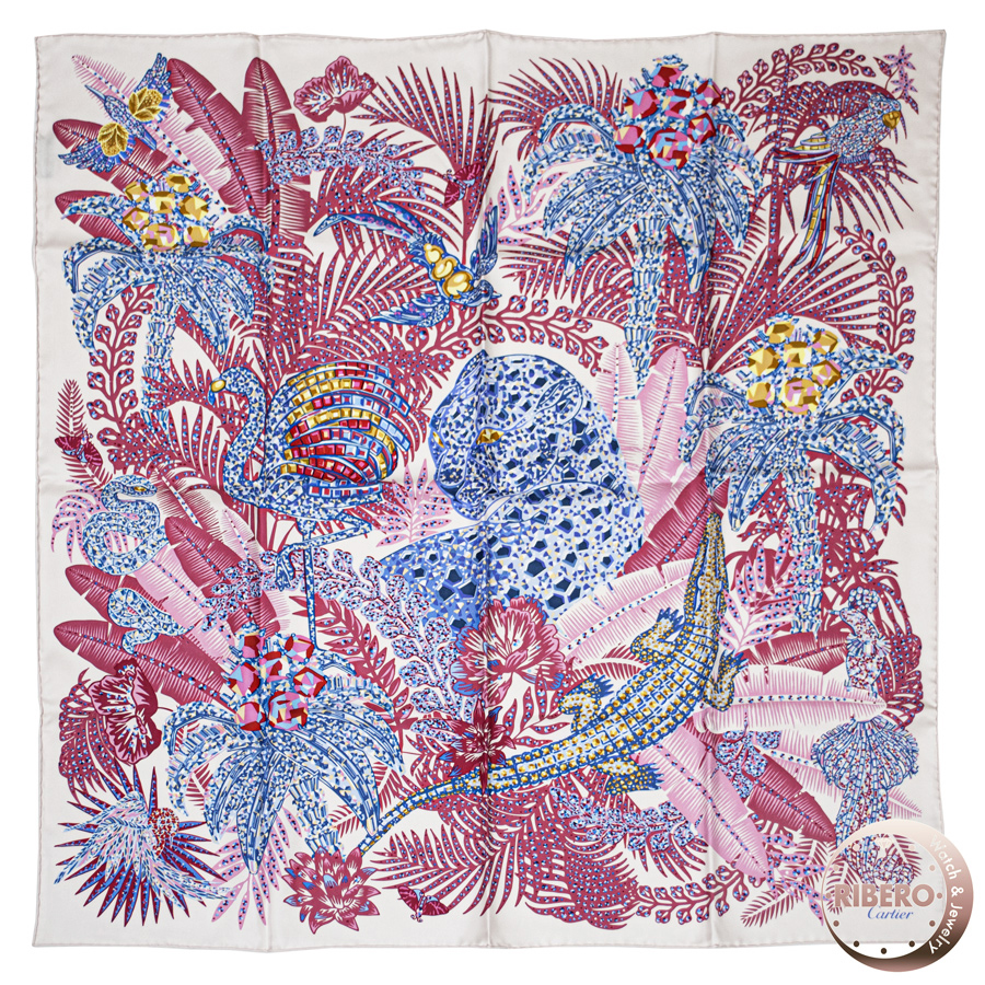 カルティエ パンテール ジャングルモチーフ スクエア 90 OS000061 スカーフ