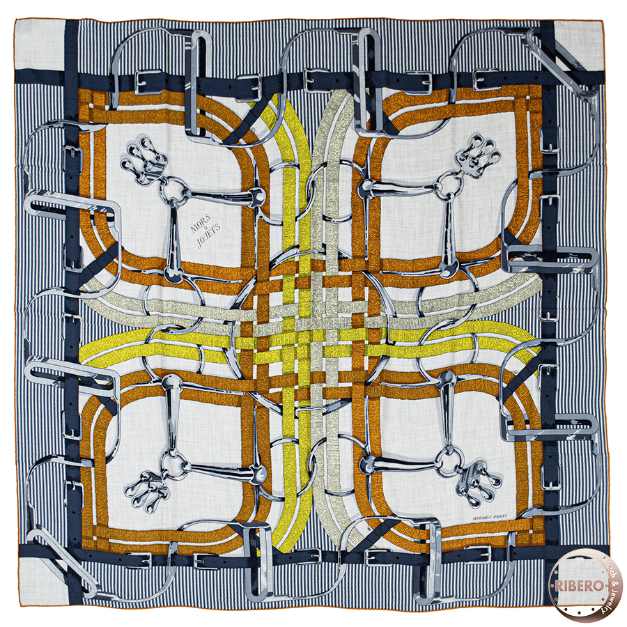 エルメス カレジェアン Mors a Jouets 馬銜 スカーフ カレ140　カシシル　ストール　ショール