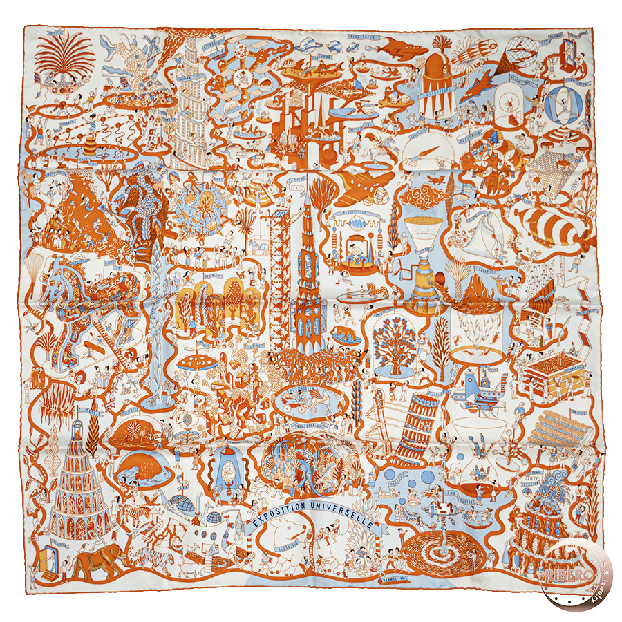 エルメス カレ90 Exposition Universelle 万国博覧会 003536S 11 スカーフ 2020AW